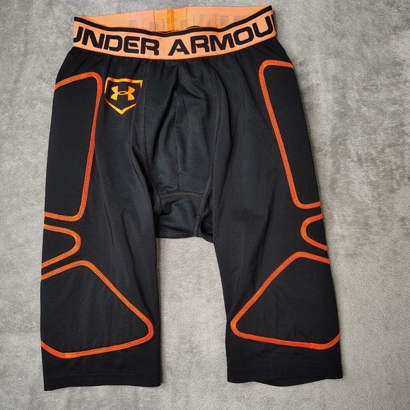 Under Armour PTH Padded Baseball Sliding Compression Shorts Men's Small‎ Black - Picture 1 of 9